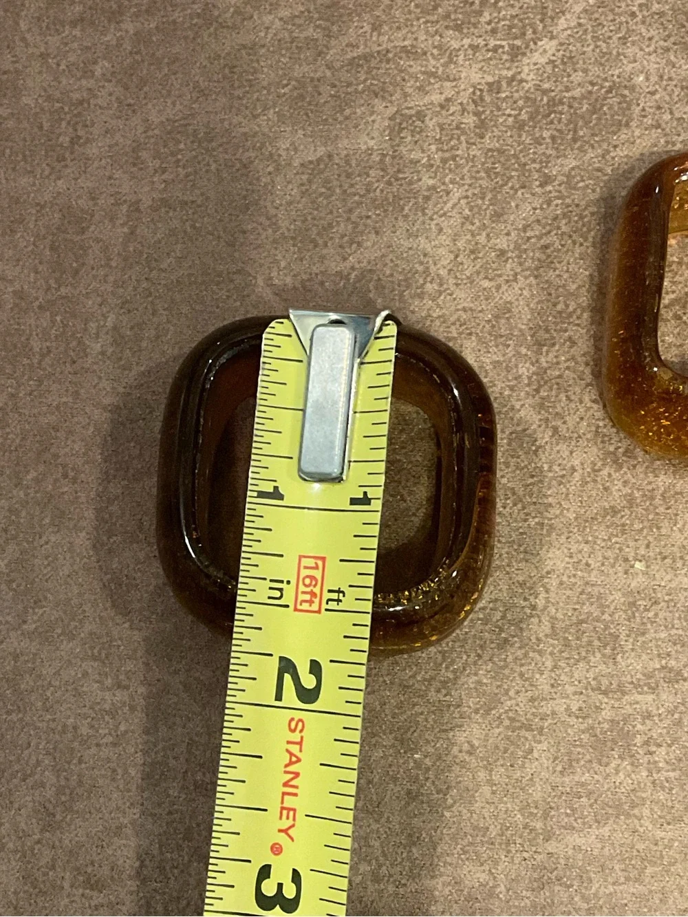 Crate and Barrel Square Amber Napkin Rings